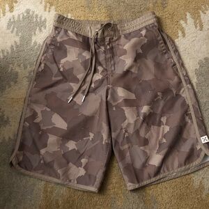 Lands End X Blake Shelton Brown Tan Camo Swim Trunks Sz M (32-34) NWOT!